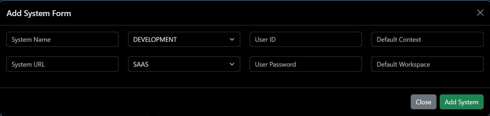 Add System Form