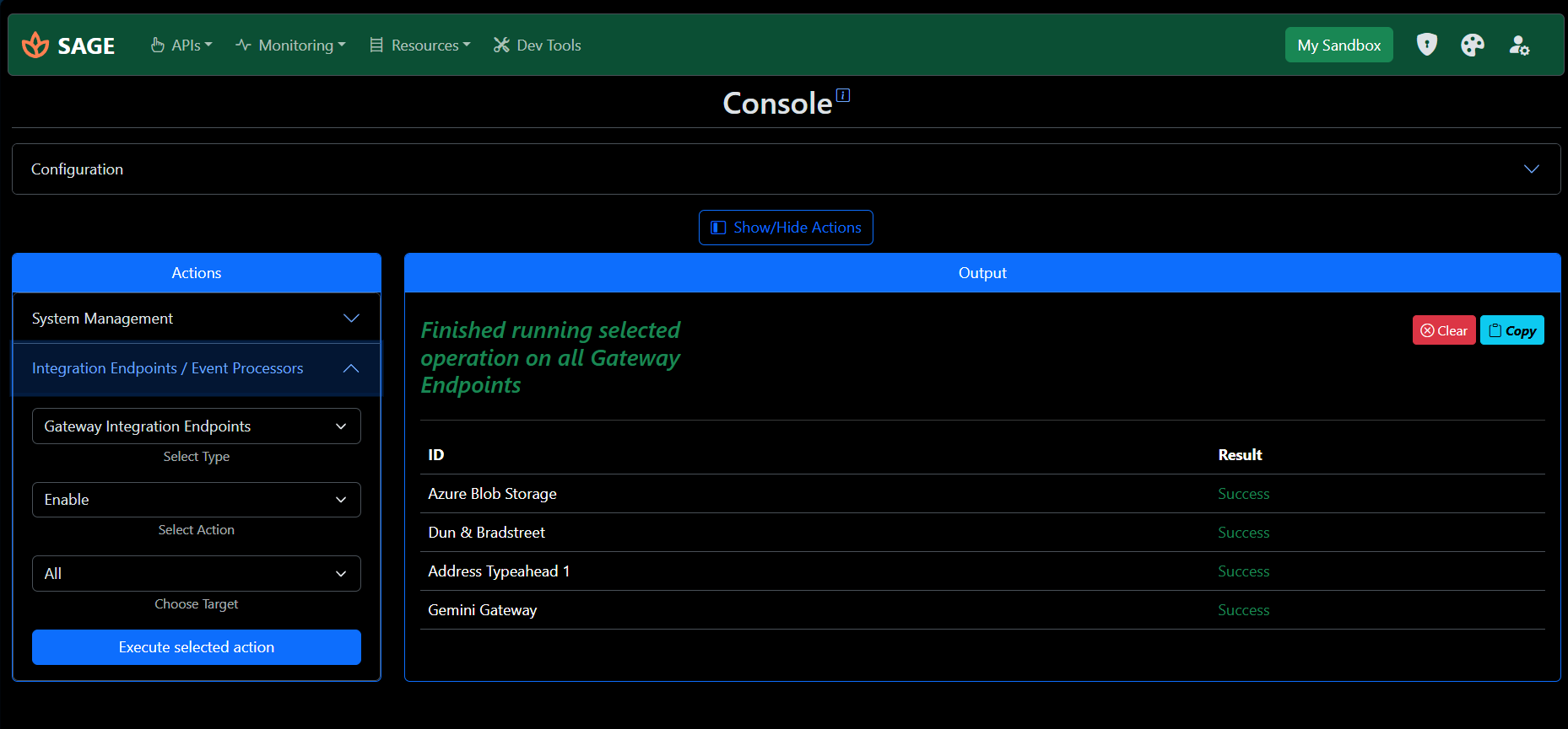 Console Example