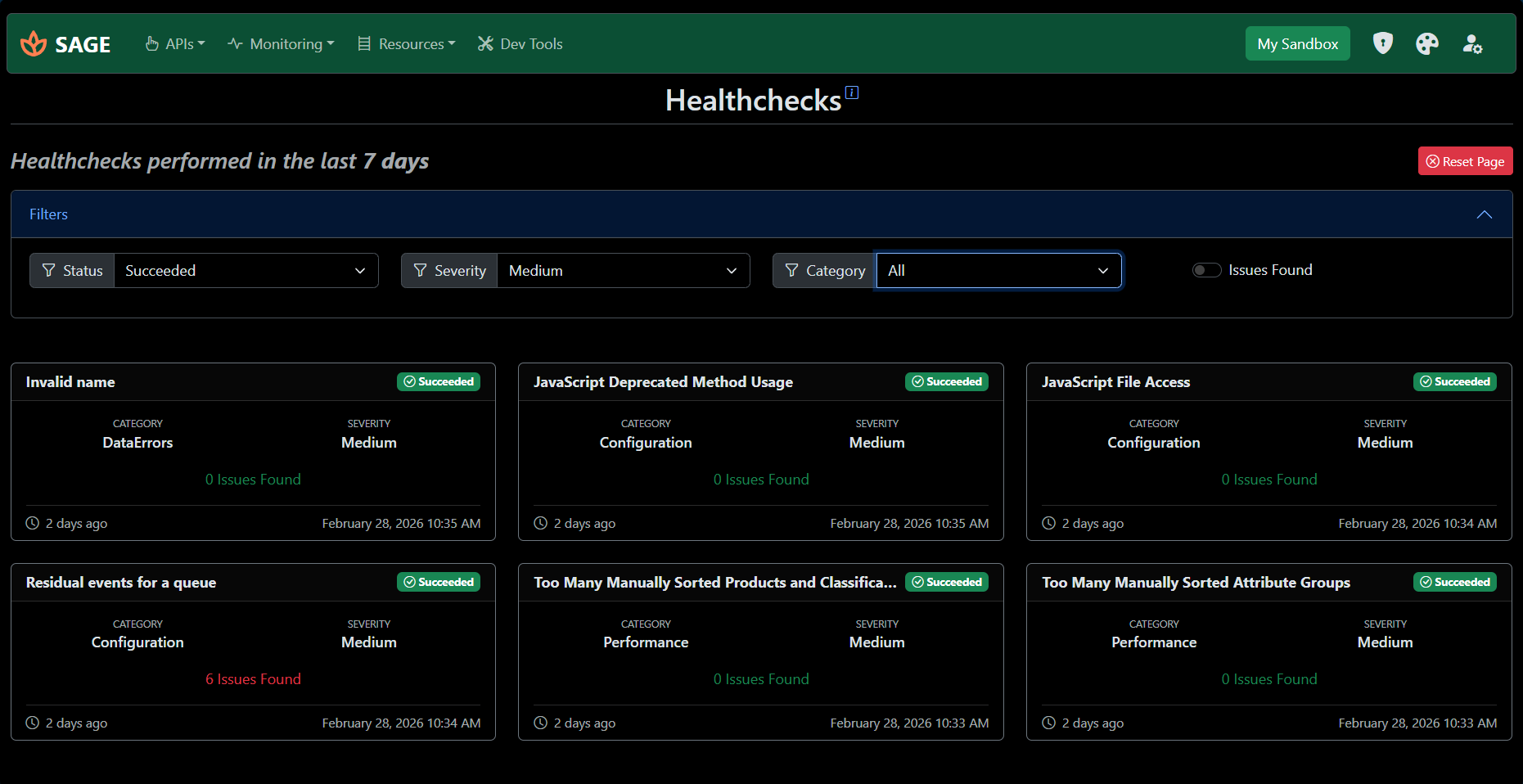 Healthcheck Results