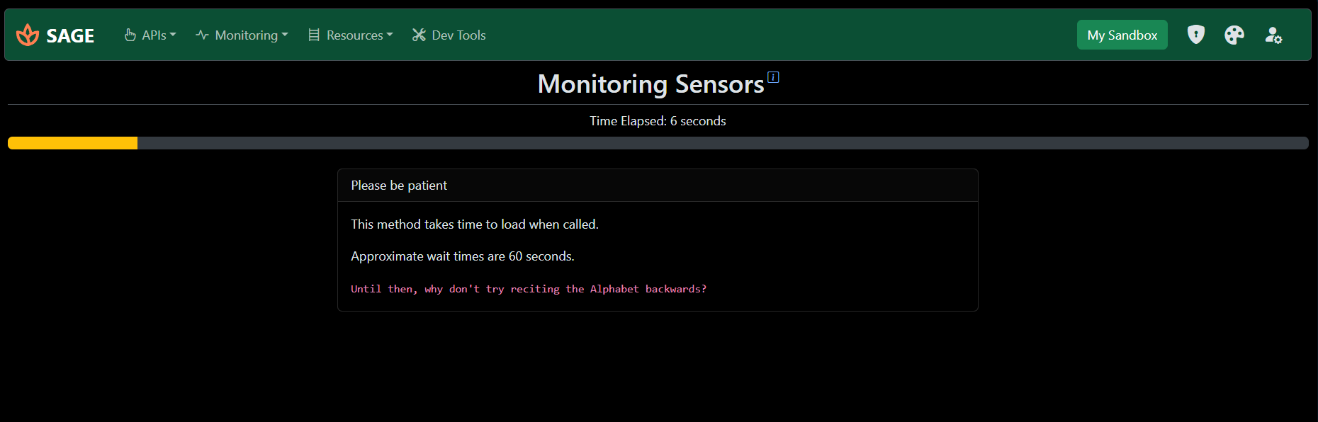 Sensors Loading State